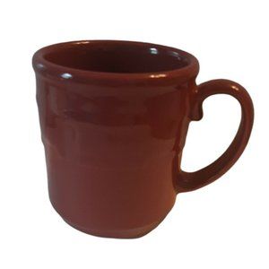 Longaberger USA Pottery Coffee/Tea Cup Paprika red Woven Traditions